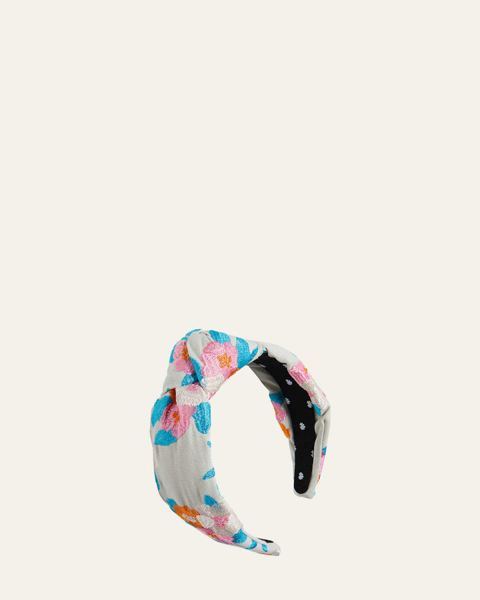 Knotted Floral Bouquet Embroidered Headband